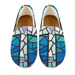 Blue Stained Glass Cross Print Casual Shoes
