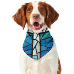 Blue Stained Glass Cross Print Dog Bandana