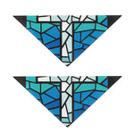 Blue Stained Glass Cross Print Dog Bandana