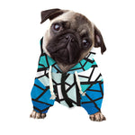 Blue Stained Glass Cross Print Dog Zip Up Hoodie