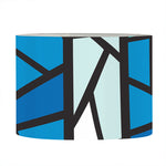 Blue Stained Glass Cross Print Drum Lamp Shade