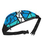 Blue Stained Glass Cross Print Fanny Pack