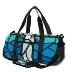 Blue Stained Glass Cross Print Gym Bag