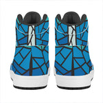 Blue Stained Glass Cross Print High Top Leather Sneakers