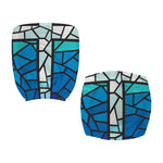 Blue Stained Glass Cross Print Office Chair Cover