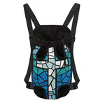 Blue Stained Glass Cross Print Pet Carrier Backpack