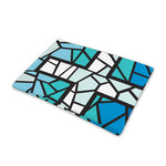 Blue Stained Glass Cross Print Pet Cooling Mat Cover