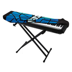 Blue Stained Glass Cross Print Piano Keyboard Cover