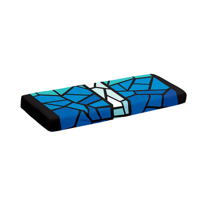 Blue Stained Glass Cross Print Piano Keyboard Cover