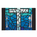 Blue Stained Glass Cross Print Placemat