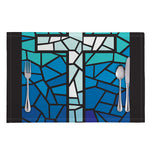 Blue Stained Glass Cross Print Placemat