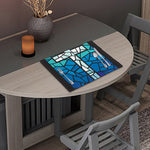 Blue Stained Glass Cross Print Placemat