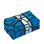 Blue Stained Glass Cross Print Rectangle Tissue Box Cover