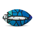 Blue Stained Glass Cross Print Rugby Ball
