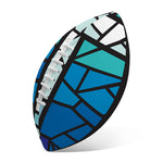 Blue Stained Glass Cross Print Rugby Ball