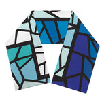 Blue Stained Glass Cross Print Scarf