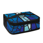 Blue Stained Glass Cross Print Small Lunch Bag
