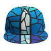 Blue Stained Glass Cross Print Snapback Cap