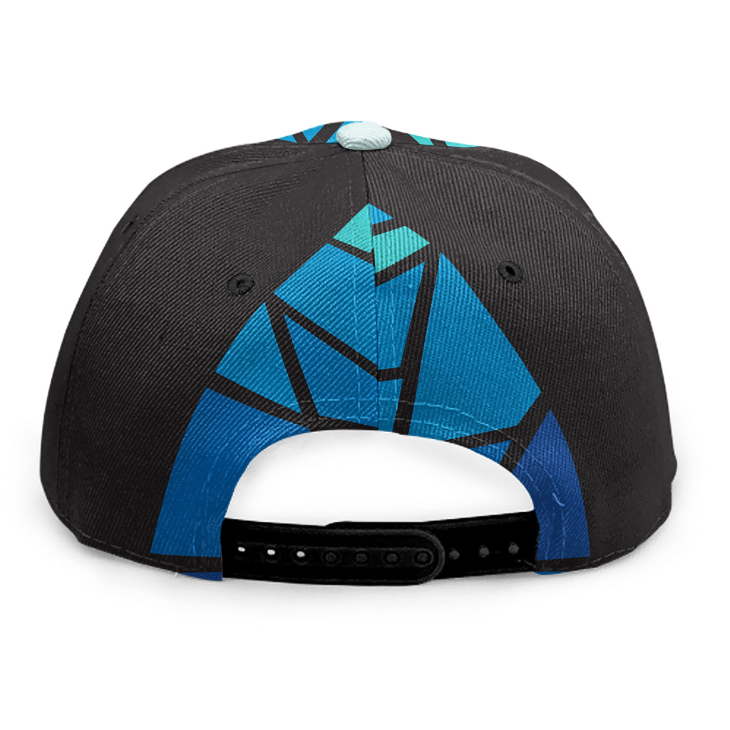 Blue Stained Glass Cross Print Snapback Cap