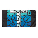 Blue Stained Glass Cross Print Towel