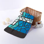 Blue Stained Glass Cross Print Towel