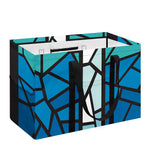 Blue Stained Glass Cross Print Utility Tote Bag