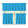 Blue Stethoscope Pattern Print 3 Piece Kitchen Curtains