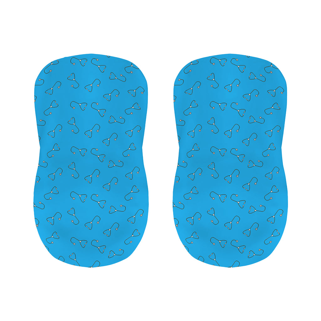 Blue Stethoscope Pattern Print Bar Stool Covers
