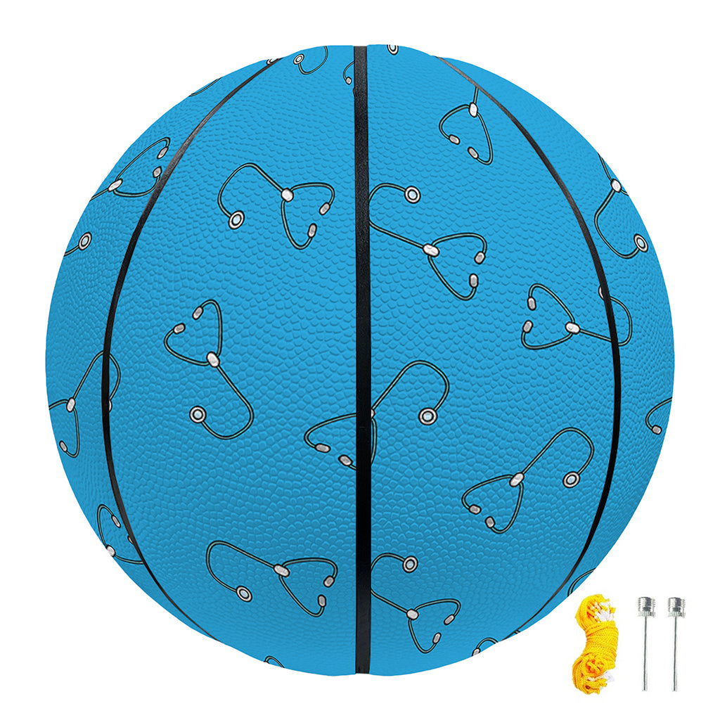 Blue Stethoscope Pattern Print Basketball