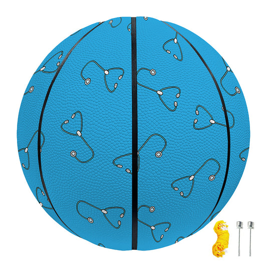 Blue Stethoscope Pattern Print Basketball
