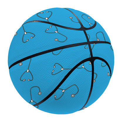 Blue Stethoscope Pattern Print Basketball