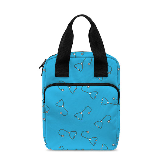 Blue Stethoscope Pattern Print Bible Tote Bag