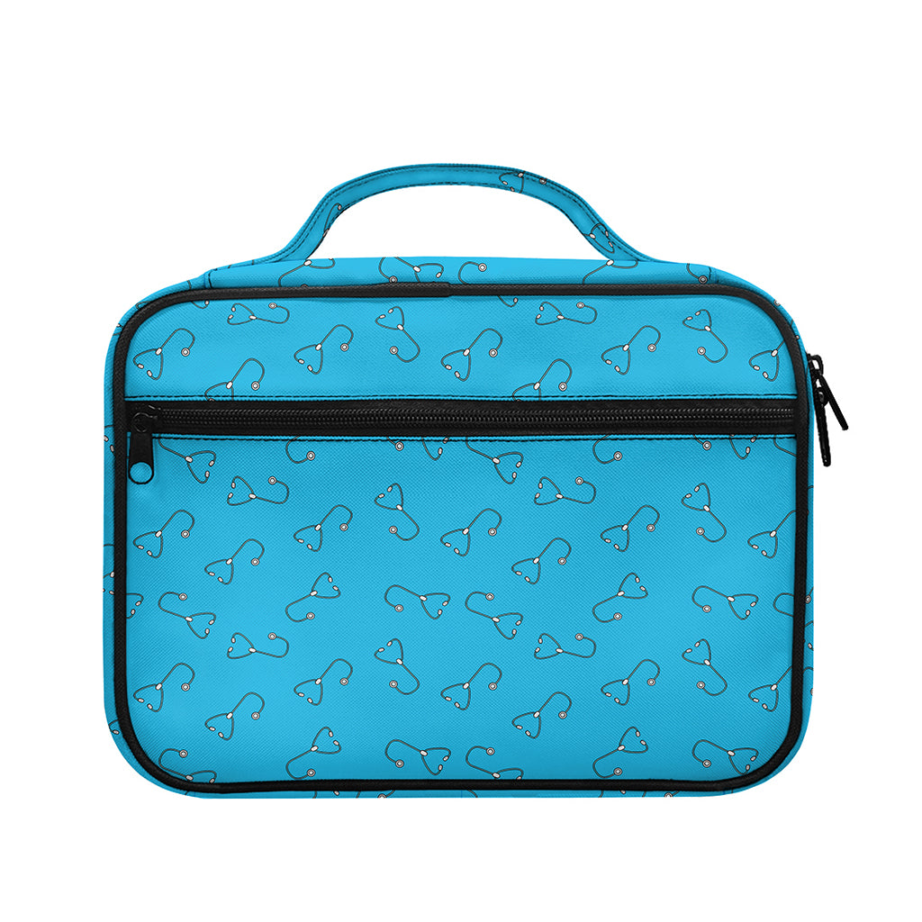 Blue Stethoscope Pattern Print Briefcase Bible Bag