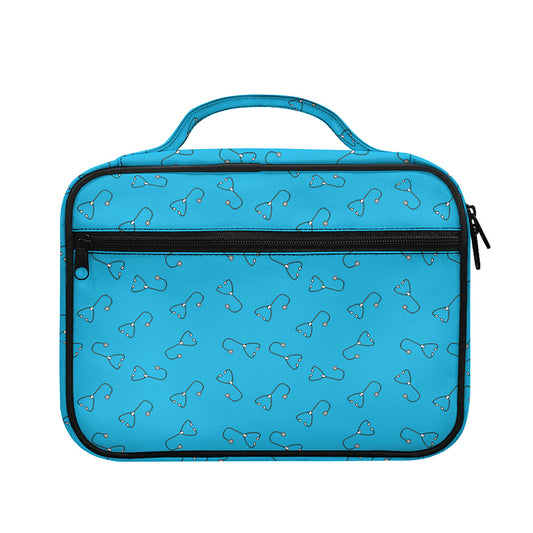 Blue Stethoscope Pattern Print Briefcase Bible Bag