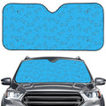 Blue Stethoscope Pattern Print Car Windshield Sun Shade