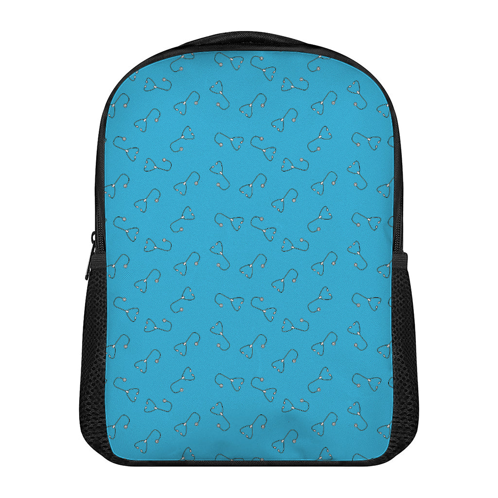 Blue Stethoscope Pattern Print Casual Backpack