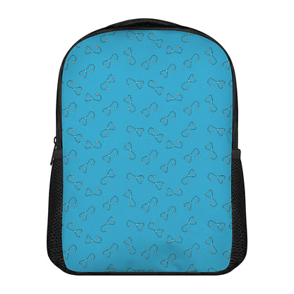 Blue Stethoscope Pattern Print Casual Backpack