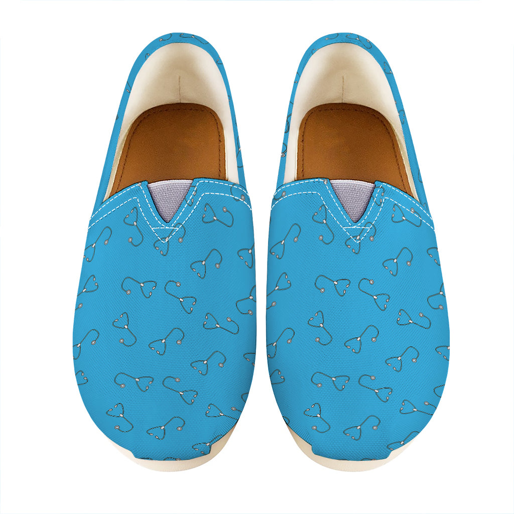 Blue Stethoscope Pattern Print Casual Shoes