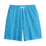Blue Stethoscope Pattern Print Cotton Shorts