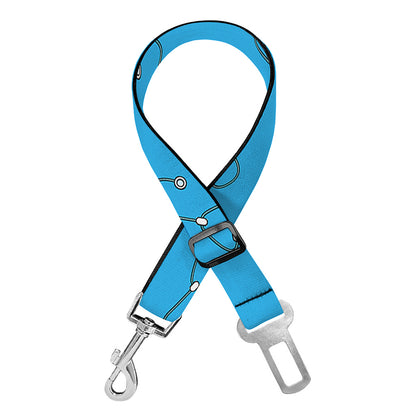 Blue Stethoscope Pattern Print Dog Seat Belt
