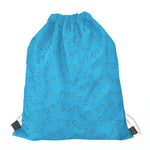 Blue Stethoscope Pattern Print Drawstring Bag