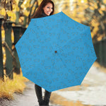 Blue Stethoscope Pattern Print Foldable Umbrella