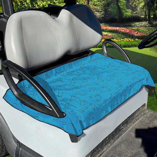 Blue Stethoscope Pattern Print Golf Cart Seat Cover