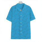 Blue Stethoscope Pattern Print Hawaiian Shirt