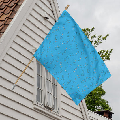 Blue Stethoscope Pattern Print House Flag
