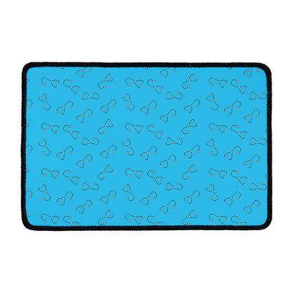 Blue Stethoscope Pattern Print Kitchen Mat