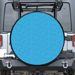 Blue Stethoscope Pattern Print Leather Spare Tire Cover