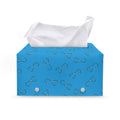 Blue Stethoscope Pattern Print Leather Tissue Box Cover