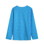 Blue Stethoscope Pattern Print Long Sleeve Short Coat