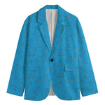 Blue Stethoscope Pattern Print Men's Blazer